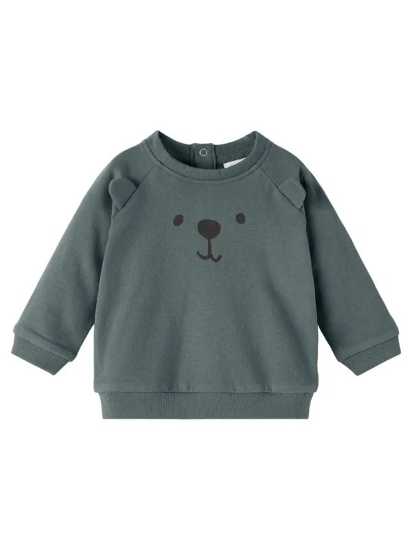 Kids/BOY Name It Baby Boy>Sweat Shirt Bear, Balsam Green –