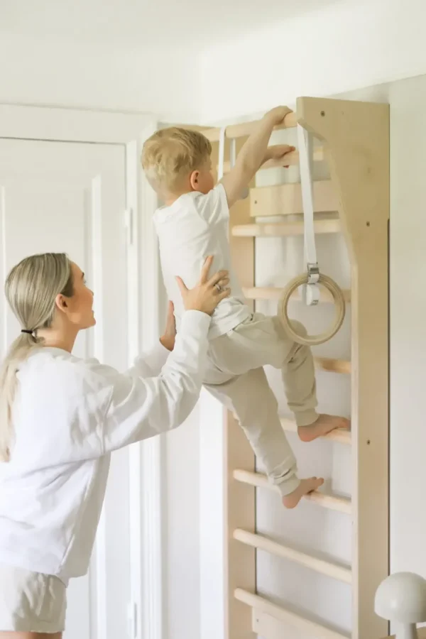 Kids Fitwood of Scandinavia Wooden Toys | Christmas Toys>Taimi Mini Wall Bars, Birch – Fitwood
