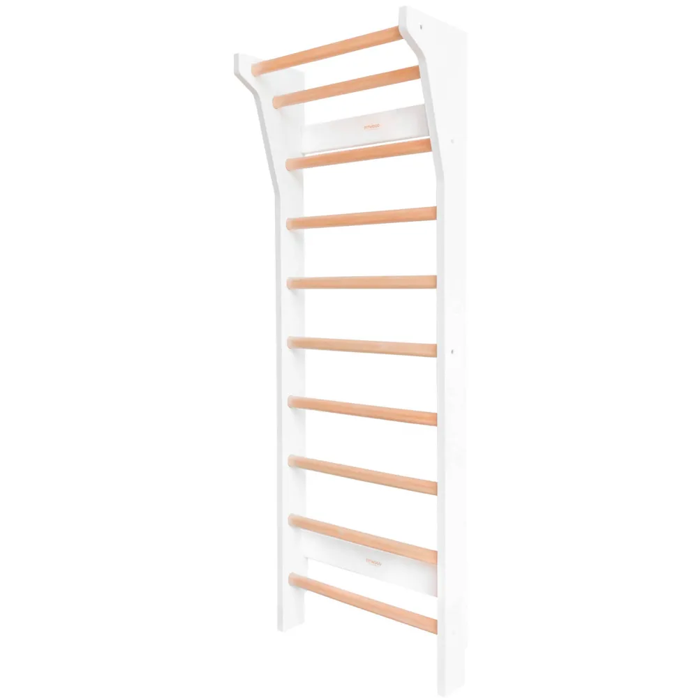 taimi_mini_wall_bars_whit_0.webp Kids Fitwood of Scandinavia Wooden Toys | Balance Toys>Taimi Mini Wall Bars, White / Birch – Fitwood