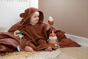 Kids Sebra Interior Towels And Ponchos | Bath Time>Terry hooded poncho, Milo, sweet tea brown – Sebra
