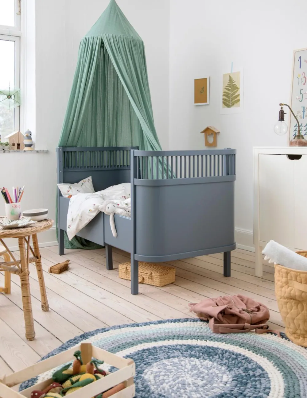 the_sebra_bed_baby__jr_fo_1.webp Kids Sebra Interior Kids Furniture>The Sebra Bed, Baby & Jr. forest lake blue – Sebra