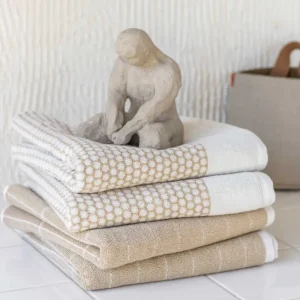 Mette Ditmer Textiles | Bathroom Textiles>Tile Guest Towel 2-pack, Sand –