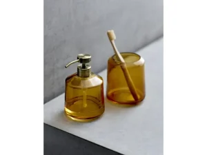 Södahl Toothbrush Mugs>Toothbrush mug vintage amber, glass –