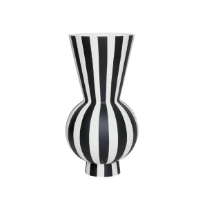 OYOY Ceramics And Vases>Toppu Vase Round, Black / White –