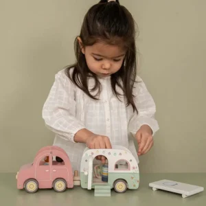 Kids Little Dutch Wooden Toys | Cars And Road Ways>Toy Car with Caravan –
