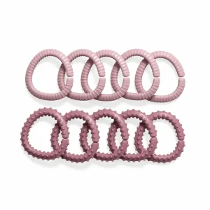 Kids Sebra Interior Baby Toys | Pacifiers And Boxes>Toy Rings, 10 pieces, Blossom Pink – Sebra