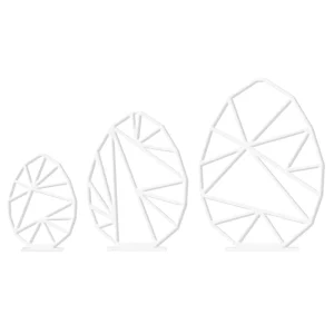 Felius Design Easter Decorations>Triangular Easter Egg set, white – 3 pcs. –