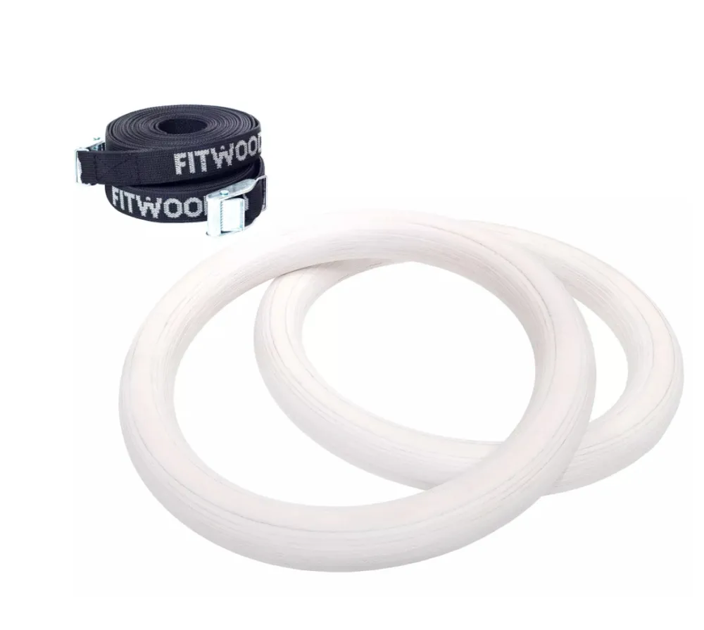 ulpu_mini_gym_rings_white_0-2.webp Kids Fitwood of Scandinavia Wooden Toys | Balance Toys>Ulpu Mini Gym Rings, White Wax with black straps – Fitwood