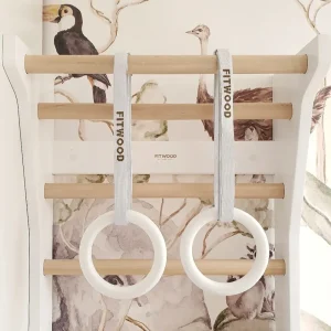 Kids Fitwood of Scandinavia Wooden Toys | Balance Toys>Ulpu Mini Gym Rings, White – Fitwood