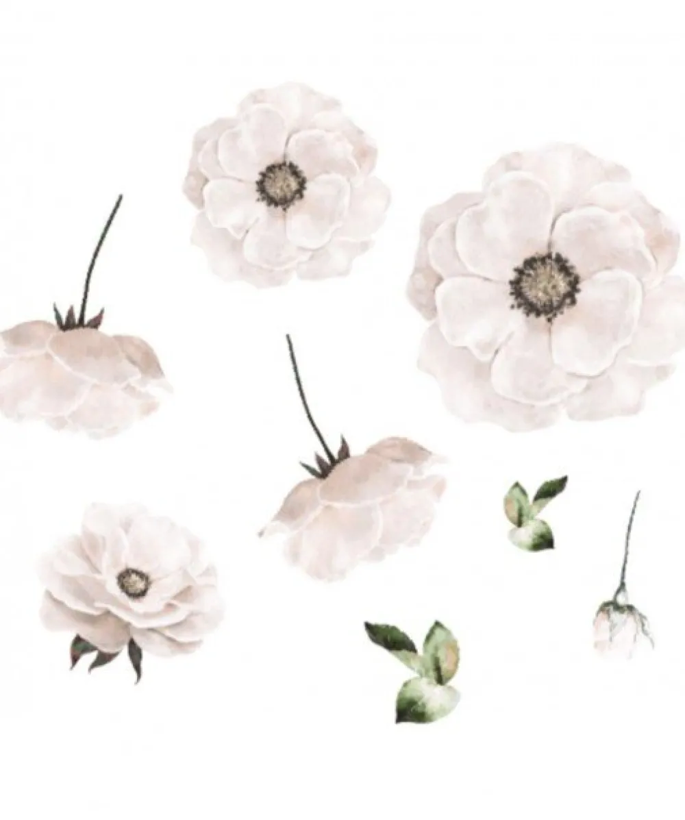 wallsticker_poppy_flower__0.webp Kids That's Mine Wallstickers>Wallsticker Poppy flower, White – That’s Mine
