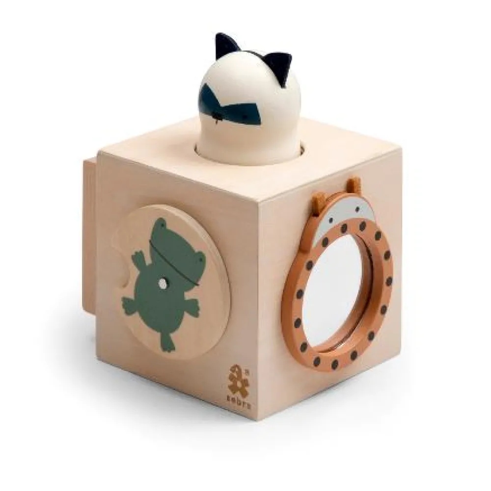 wooden_activity_cube_wood_0.webp Kids Sebra Interior Wooden Toys | Baby Toys>Wooden Activity Cube, Woodland – Sebra