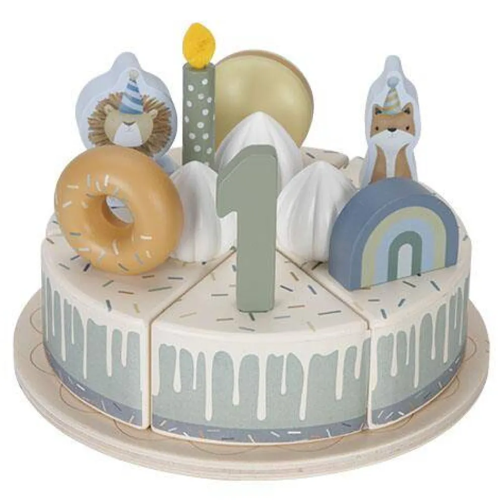 wooden_birthday_cake_blue_0.webp Kids Little Dutch Wooden Toys | Play Food>Wooden birthday cake Blue, 26-pcs –