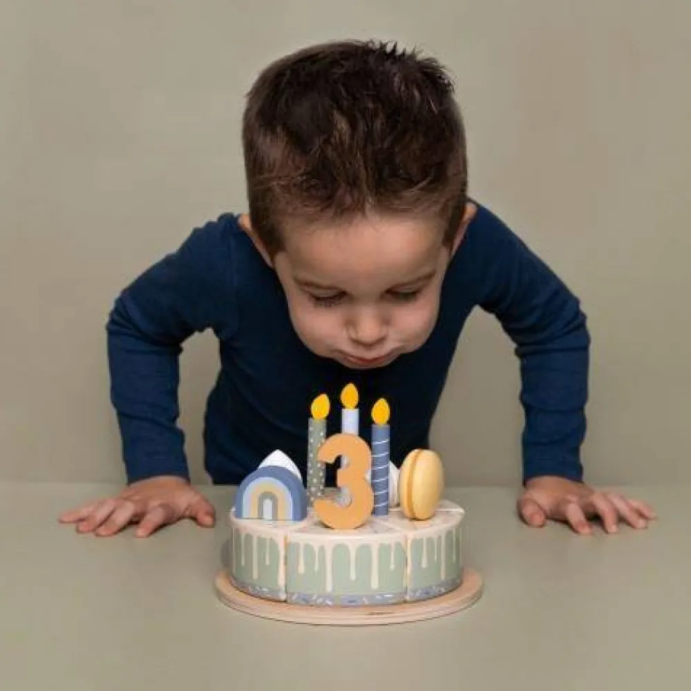 wooden_birthday_cake_blue_3.webp Kids Little Dutch Wooden Toys | Play Food>Wooden birthday cake Blue, 26-pcs –