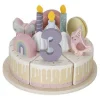 Kids Little Dutch Wooden Toys | Play Food>Wooden birthday cake Pink, 26-pcs –