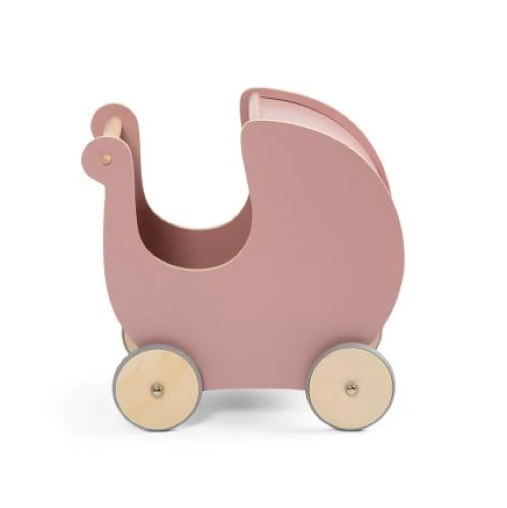 wooden_dolls_pram_blossom_0.webp Kids Sebra Interior Doll Accessories | Christmas Toys>Wooden doll’s pram, blossom pink – Sebra