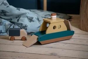 Kids Sebra Interior Wooden Toys | Christmas Toys>Wooden Ferry with Truck – Sebra