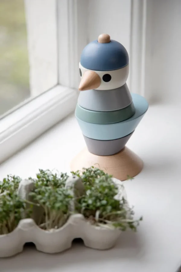 Kids Sebra Interior Wooden Toys | Baby Toys>Wooden stacking bird, royal blue – Sebra