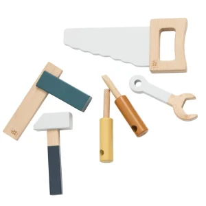 Kids Sebra Interior Wooden Toys>Wooden tool set, jetty grey – Sebra