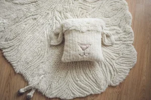 Kids Lorena Canals Cushions & Nursing Pillows>Woolable Cushion Pink Nose Sheep –